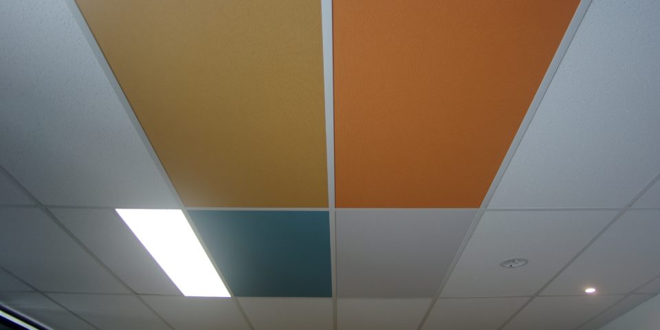 DecraSound Ceiling Panels In Classroom